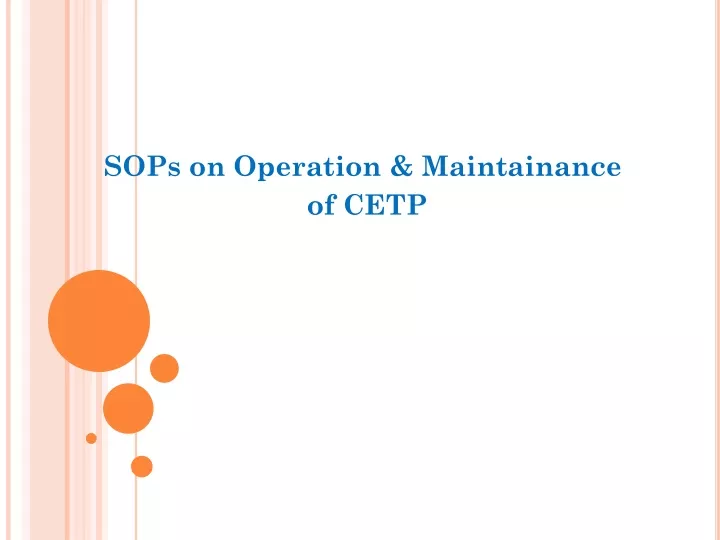 sops on operation maintainance of cetp