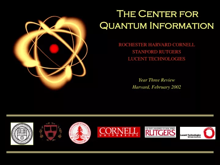 the center for quantum information rochester