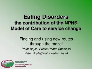 Eating Disorders  the contribution of the NPHS Model of Care to service change