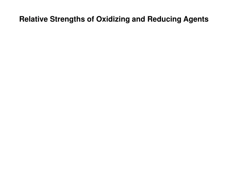 relative strengths of oxidizing and reducing