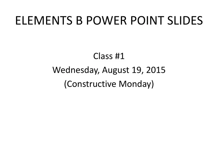 elements b power point slides