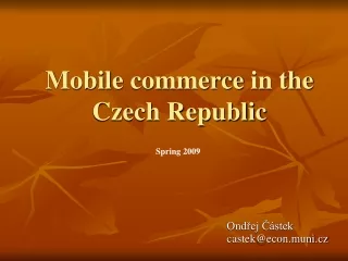 Mobile  commerce  in the Czech Republic