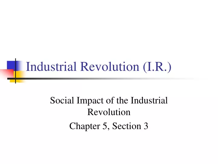 industrial revolution i r