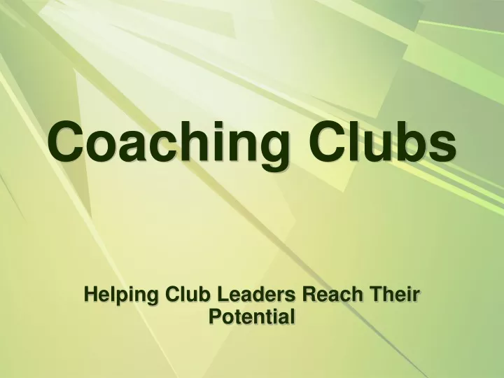 coaching clubs