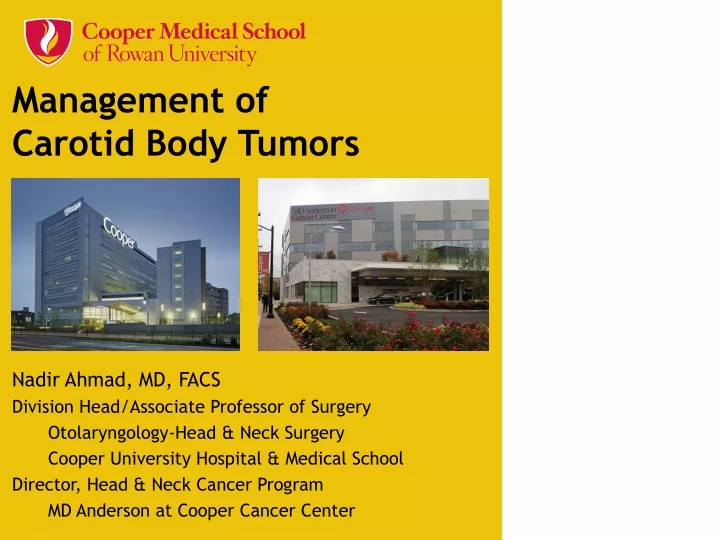 management of carotid body tumors