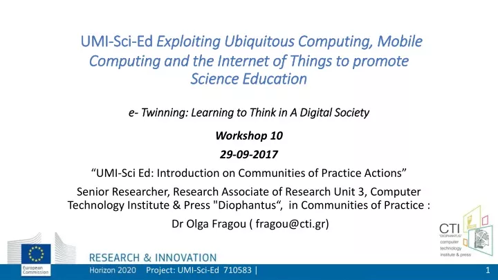 umi sci ed exploiting ubiquitous computing mobile