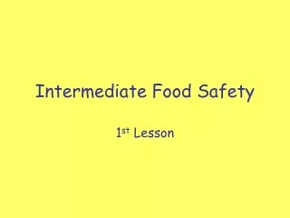 Intermediate Food Safety