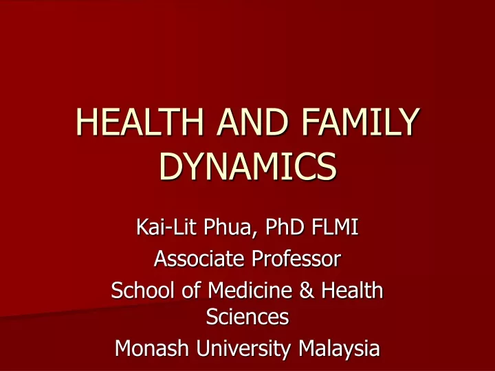 health and family dynamics