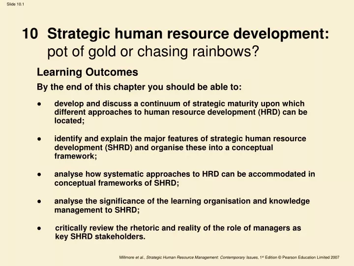 10 strategic human resource development pot of gold or chasing rainbows