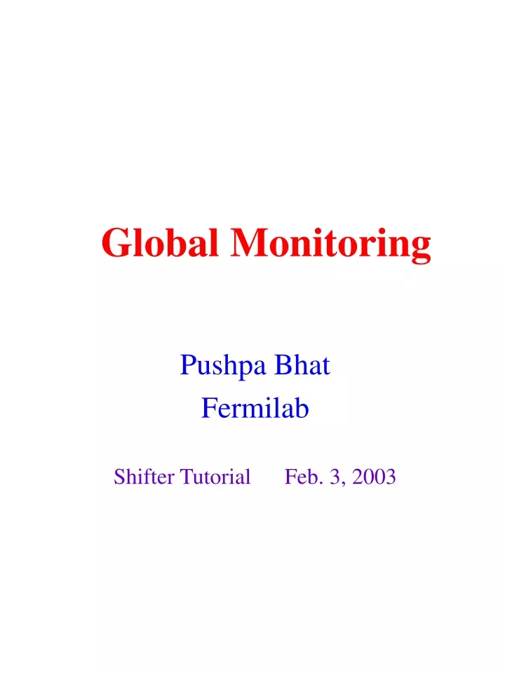 global monitoring