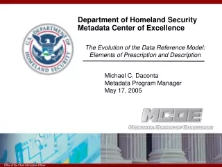 Department of Homeland Security Metadata Center of Excellence