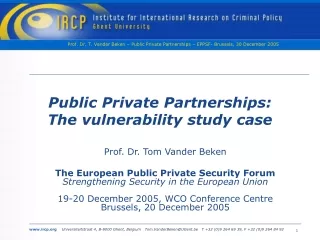 Public Private Partnerships: The vulnerability study case