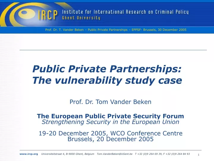 public private partnerships the vulnerability study case