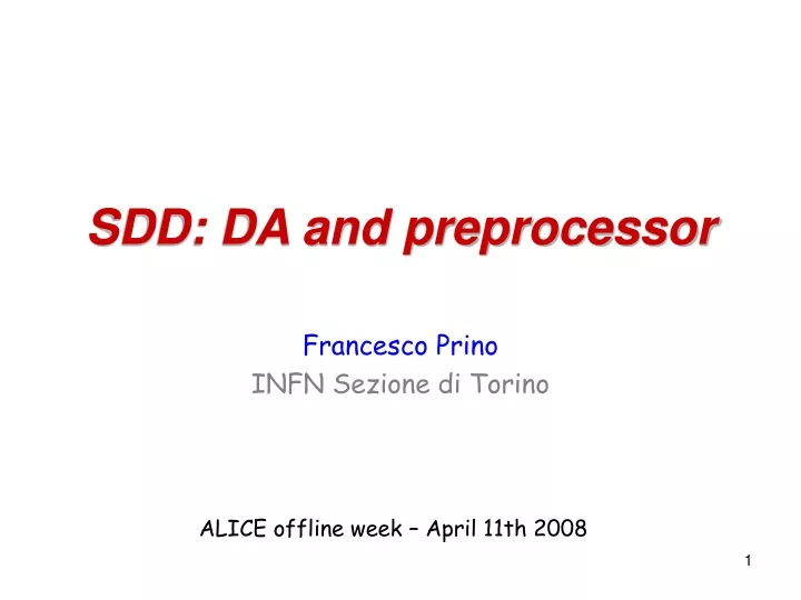 sdd da and preprocessor