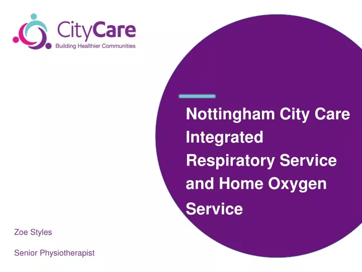 nottingham city care integrated respiratory service and home oxygen service