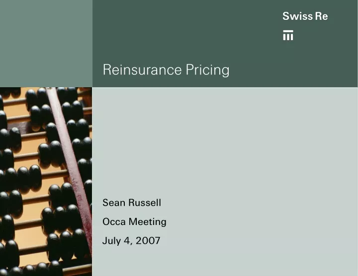 reinsurance pricing