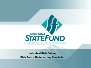 Individual Risk Pricing Dick Root – Underwriting Specialist