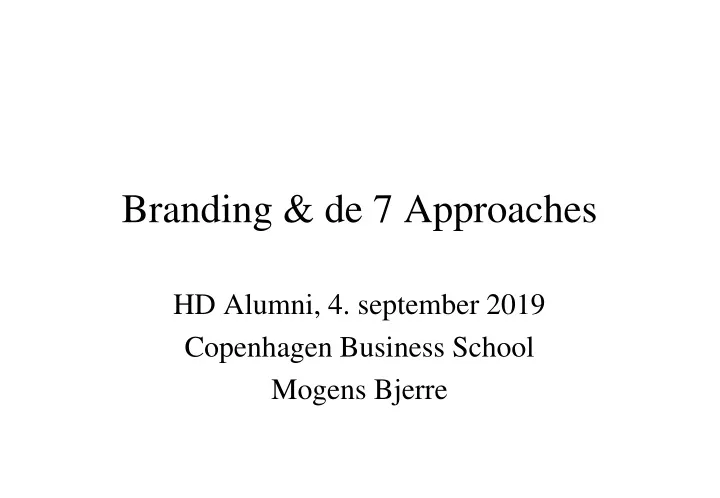 branding de 7 approaches