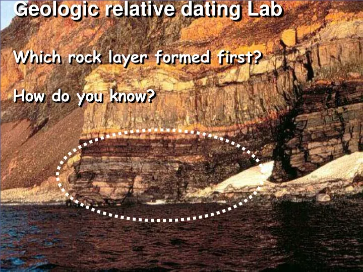 geologic relative dating lab