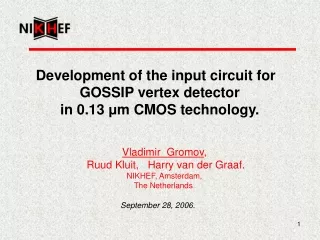 Development of the input circuit for   GOSSIP vertex detector   in 0.13  μ m CMOS technology.