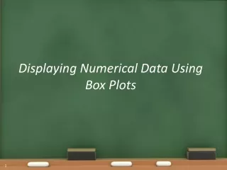 Displaying Numerical Data Using Box Plots
