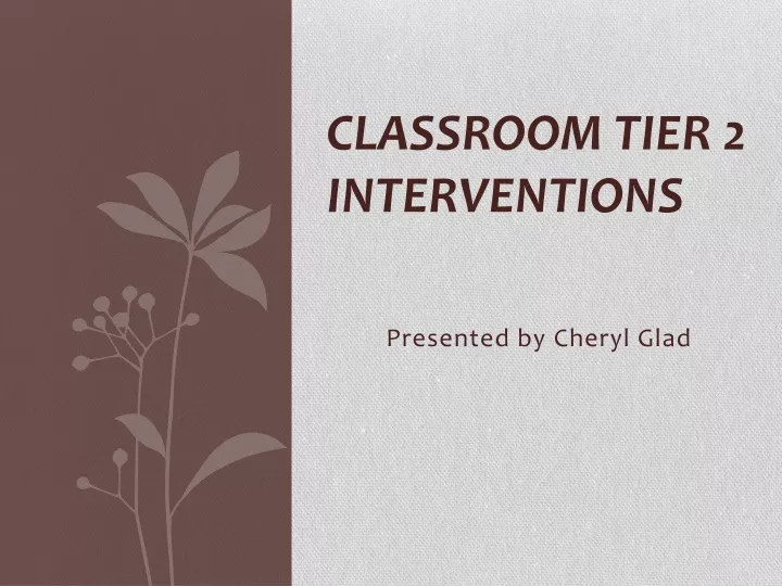 classroom tier 2 interventions