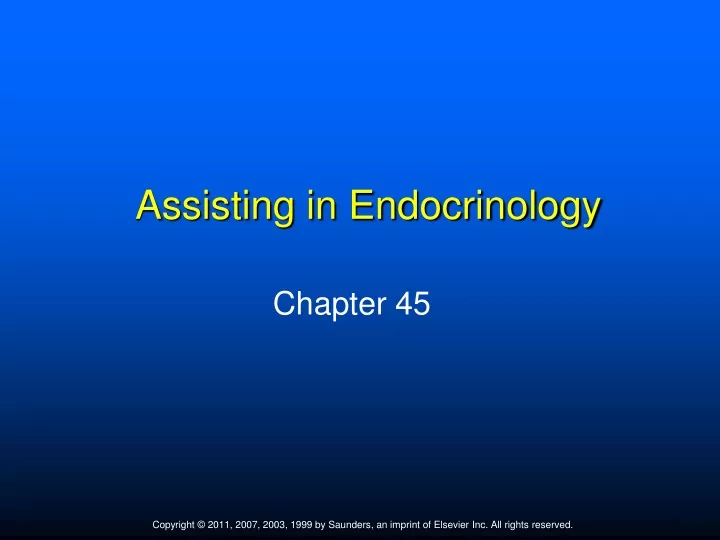 assisting in endocrinology