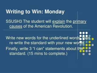 Writing to Win: Monday