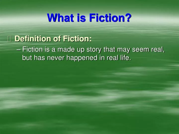 what is fiction