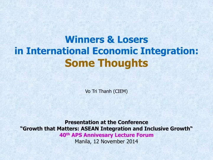 winners losers in international economic