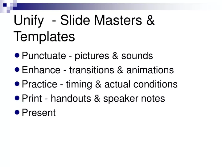 unify slide masters templates