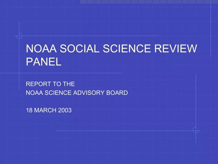 noaa social science review panel