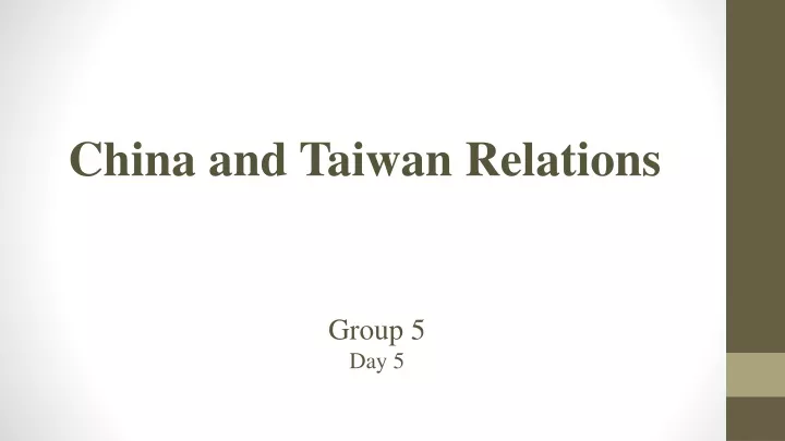 china and taiwan relations