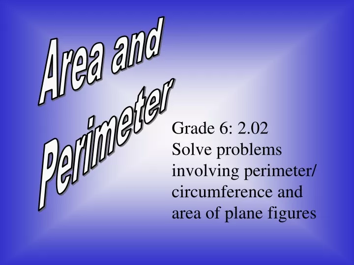 area and perimeter