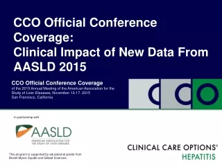 CCO Official Conference Coverage:  Clinical Impact of New Data From AASLD 2015