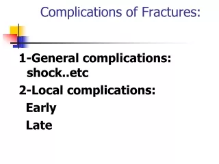 Complications of Fractures: