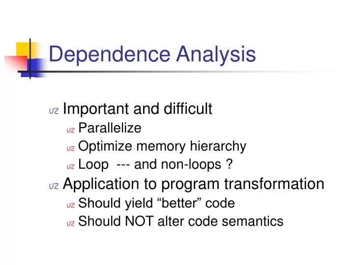dependence analysis