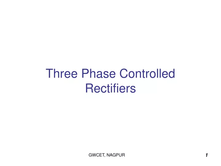 three phase controlled rectifiers