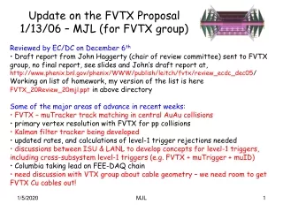 Update on the FVTX Proposal 1/13/06 – MJL (for FVTX group)
