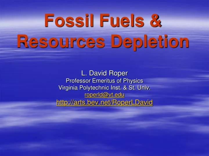 fossil fuels resources depletion