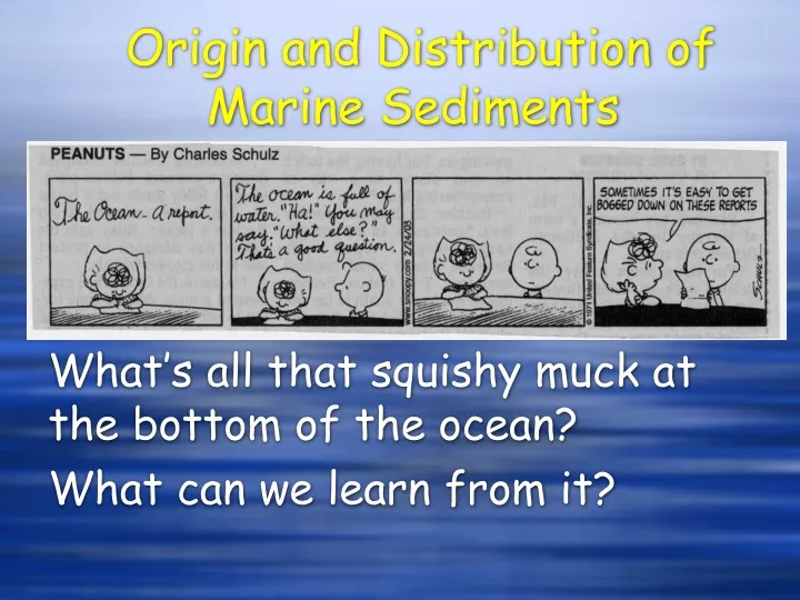 origin and distribution of marine sediments