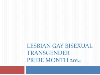 Lesbian Gay Bisexual Transgender  Pride Month 2014