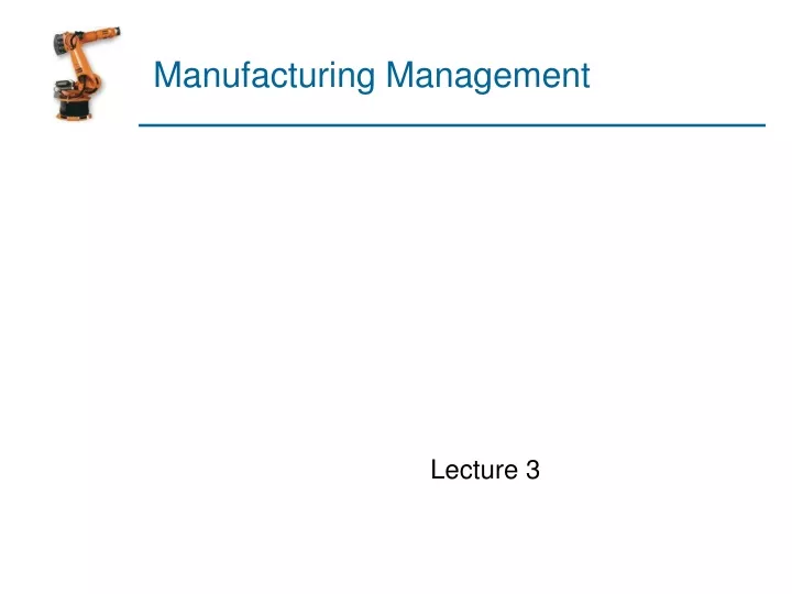 manufacturing management