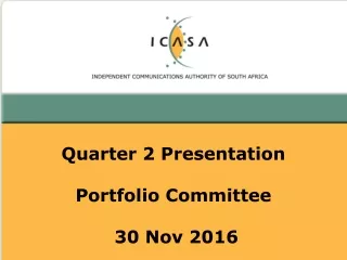 Quarter 2 Presentation Portfolio Committee  30 Nov 2016