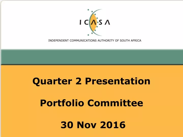 quarter 2 presentation portfolio committee 30 nov 2016