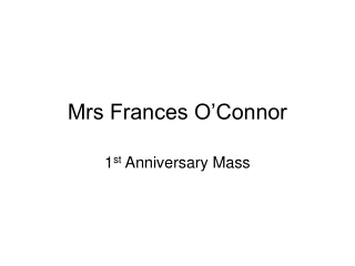 Mrs Frances O’Connor