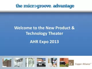 Welcome to the New Product &amp; Technology Theater AHR Expo 2013