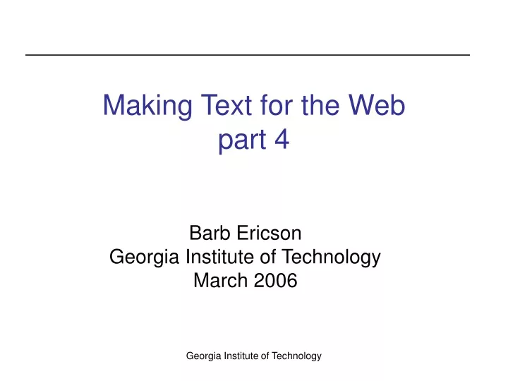 making text for the web part 4
