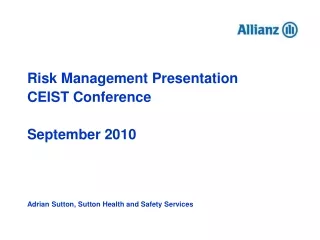 Risk Management Presentation CEIST Conference September 2010