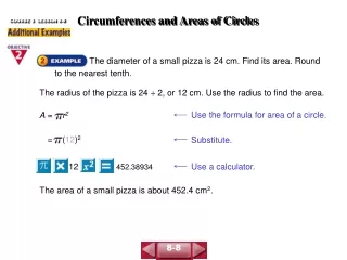 Circumferences and Areas of Circles